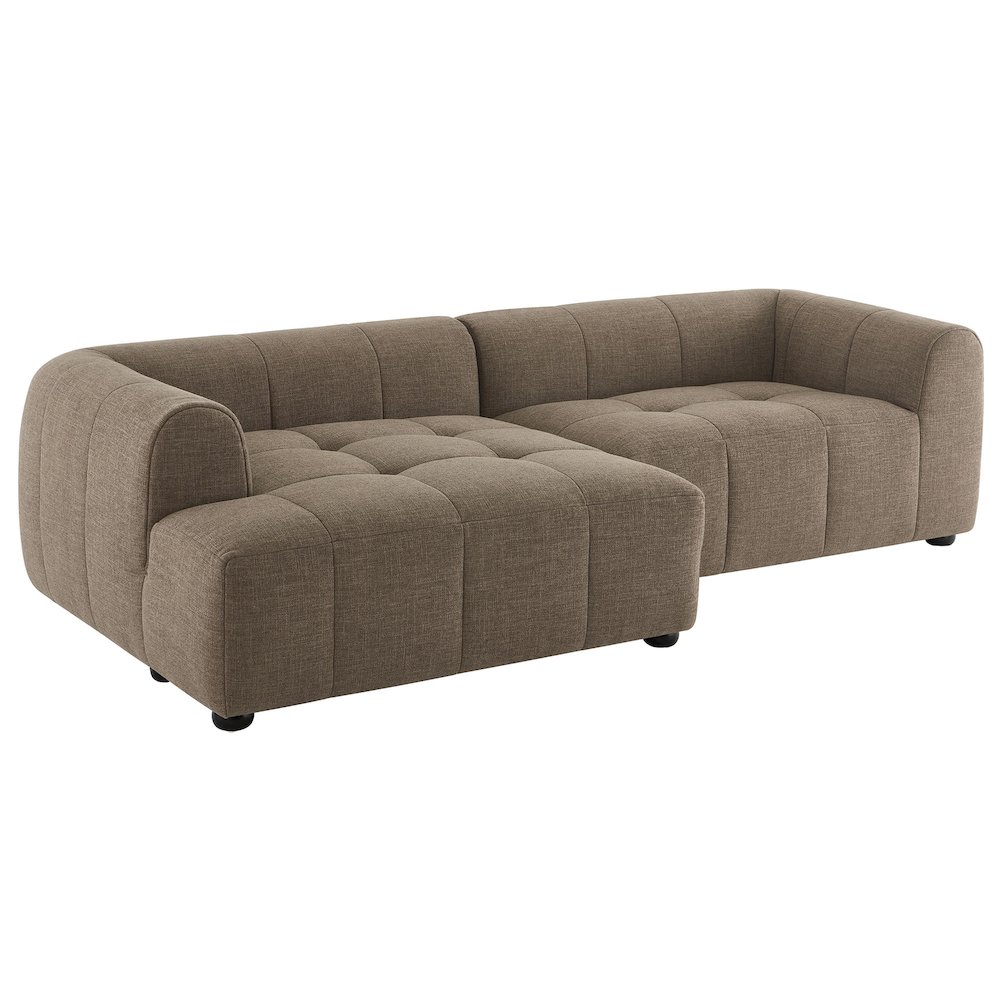 Liana Left-Facing Upholstered Fabric Modular Sofa with Chaise. Picture 1