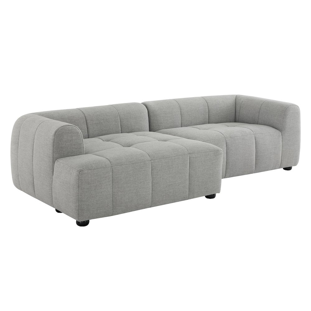 Liana Left-Facing Upholstered Fabric Modular Sofa with Chaise. Picture 1
