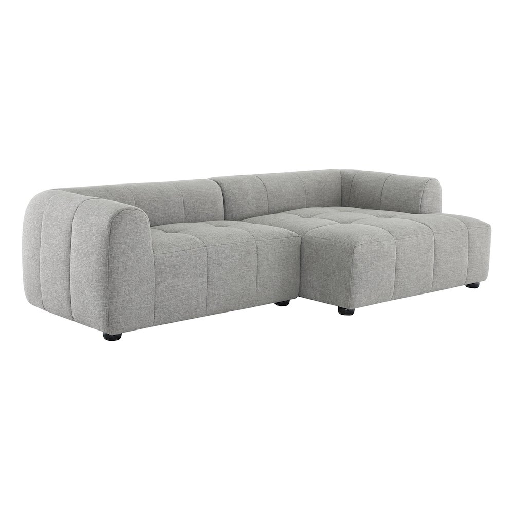 Liana Right-Facing Upholstered Fabric Modular Sofa with Chaise. Picture 1