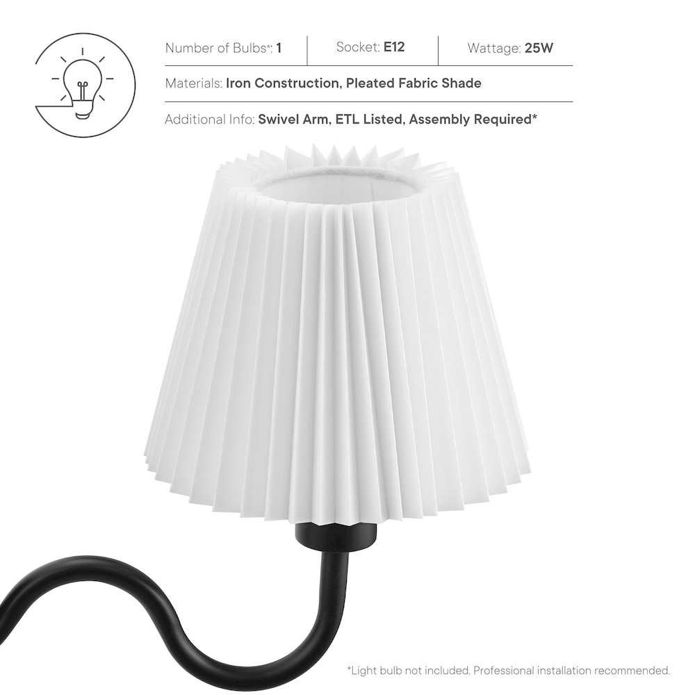 Wave Squiggle Arm Wall Sconce. Picture 4