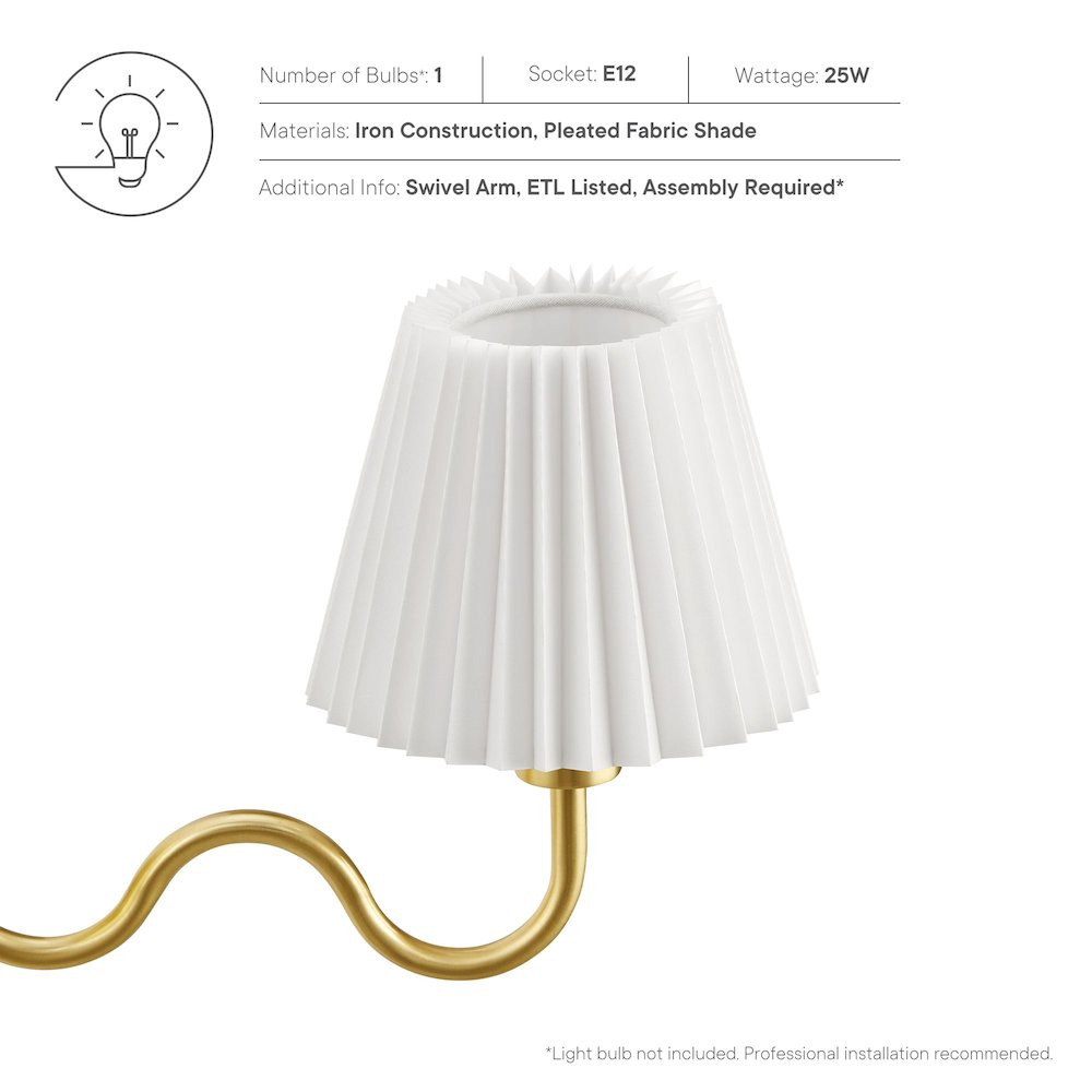 Wave Squiggle Arm Wall Sconce. Picture 3