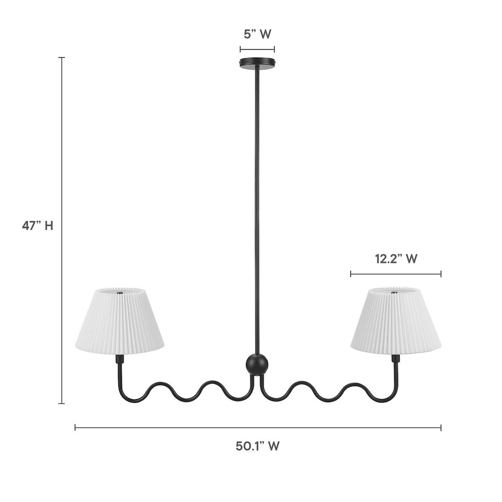 Wave Squiggle 2-Arm Pendant Light. Picture 2