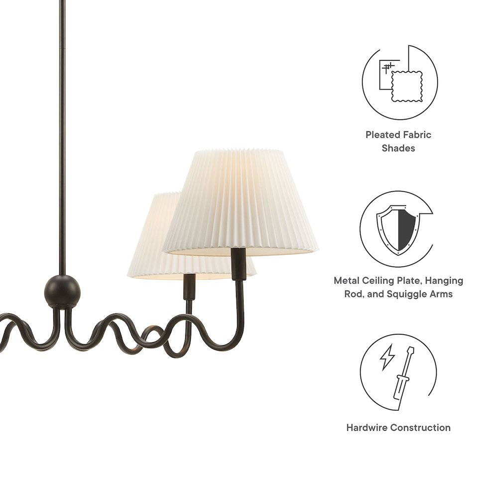 Wave Squiggle 4-Arm Pendant Light. Picture 4