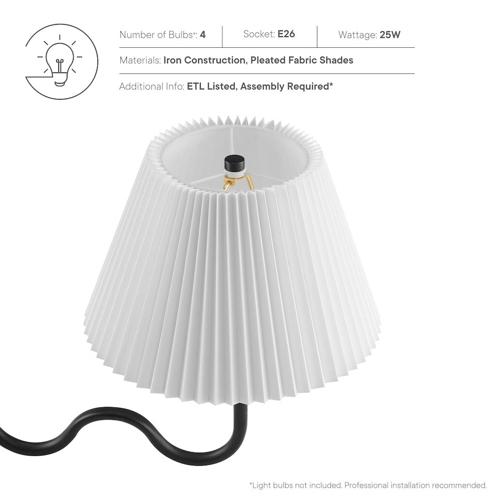 Wave Squiggle 4-Arm Pendant Light. Picture 3