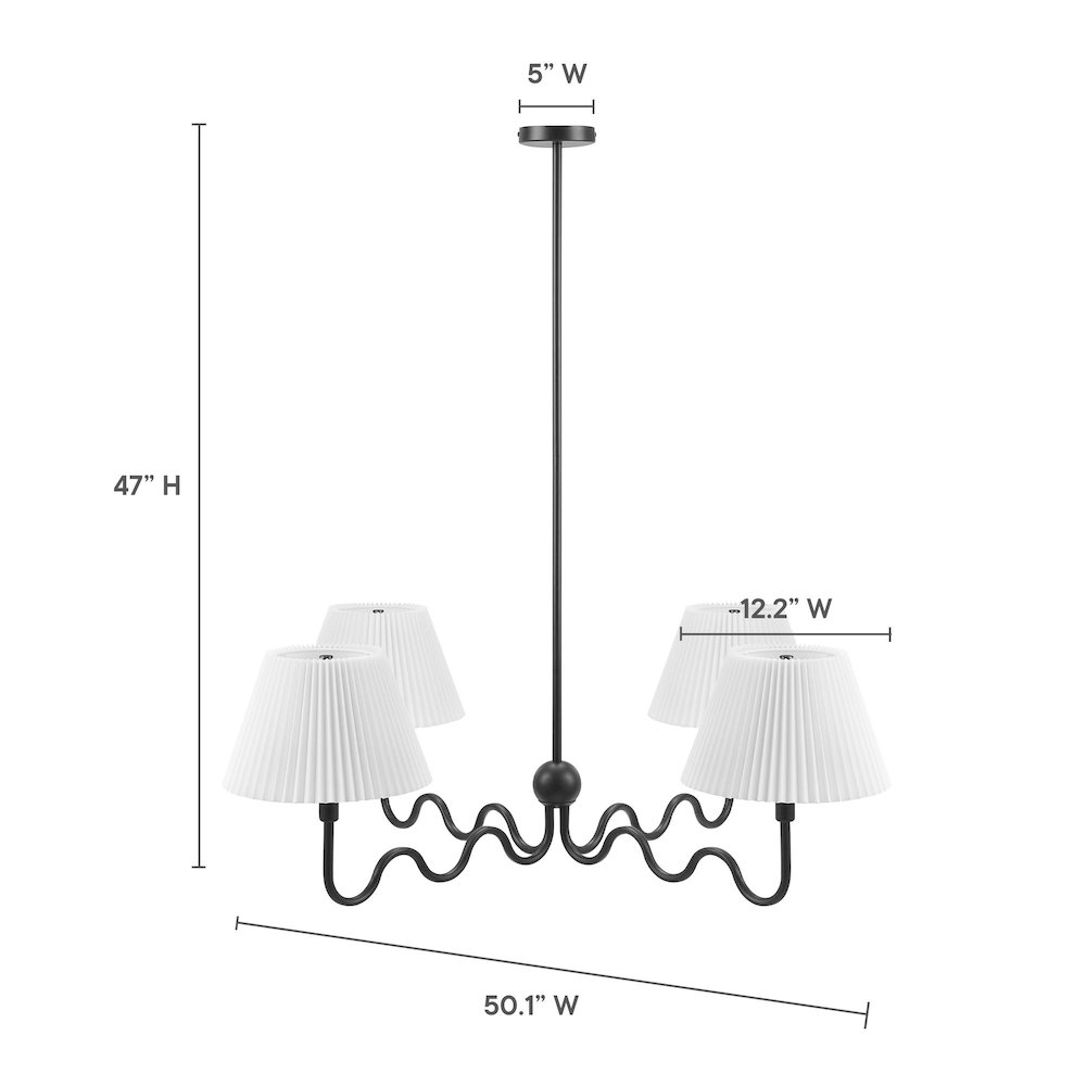 Wave Squiggle 4-Arm Pendant Light. Picture 2
