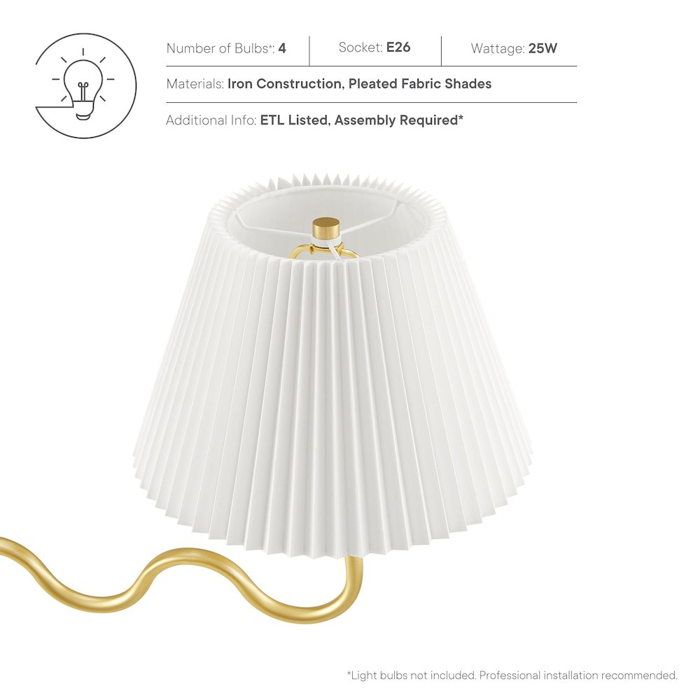 Wave Squiggle 4-Arm Pendant Light. Picture 3