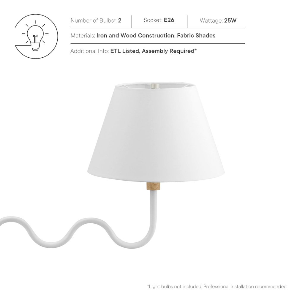 Sunlit Squiggle 2-Arm Pendant Light. Picture 3