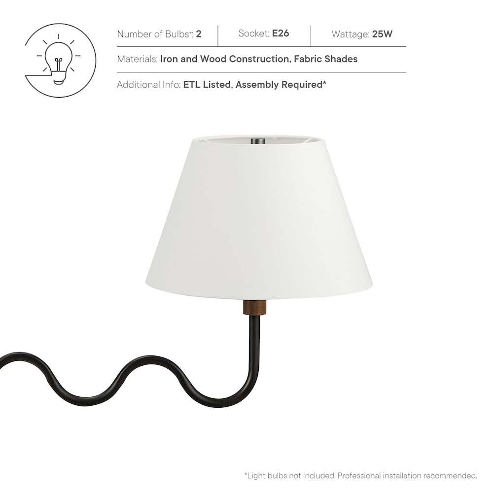 Sunlit Squiggle 2-Arm Pendant Light. Picture 3