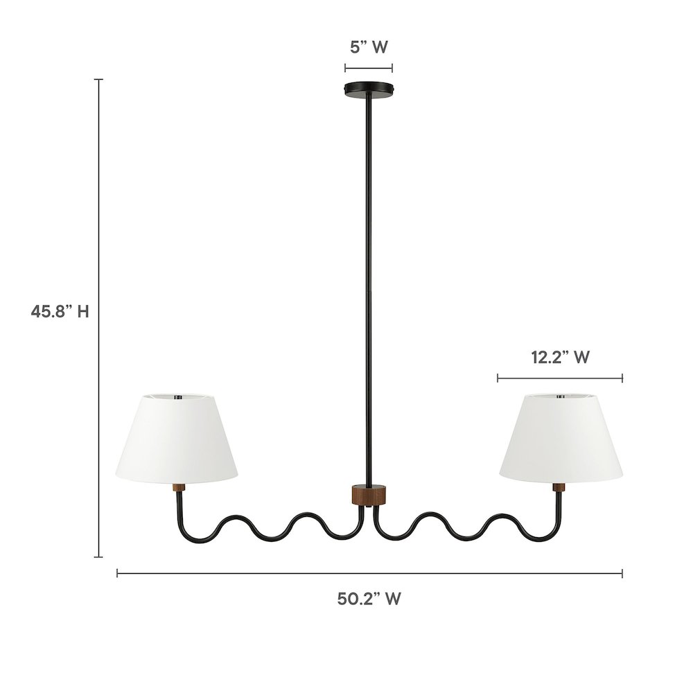 Sunlit Squiggle 2-Arm Pendant Light. Picture 2