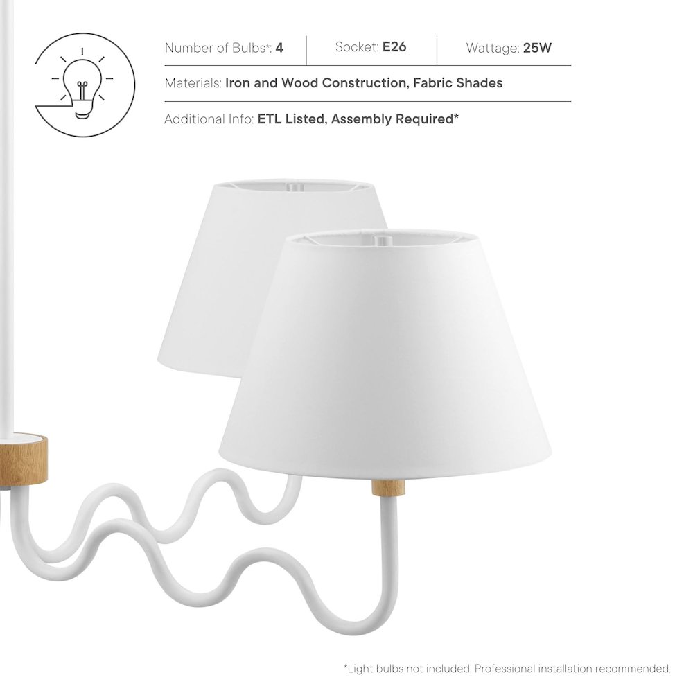 Sunlit Squiggle 4-Arm Pendant Light. Picture 3