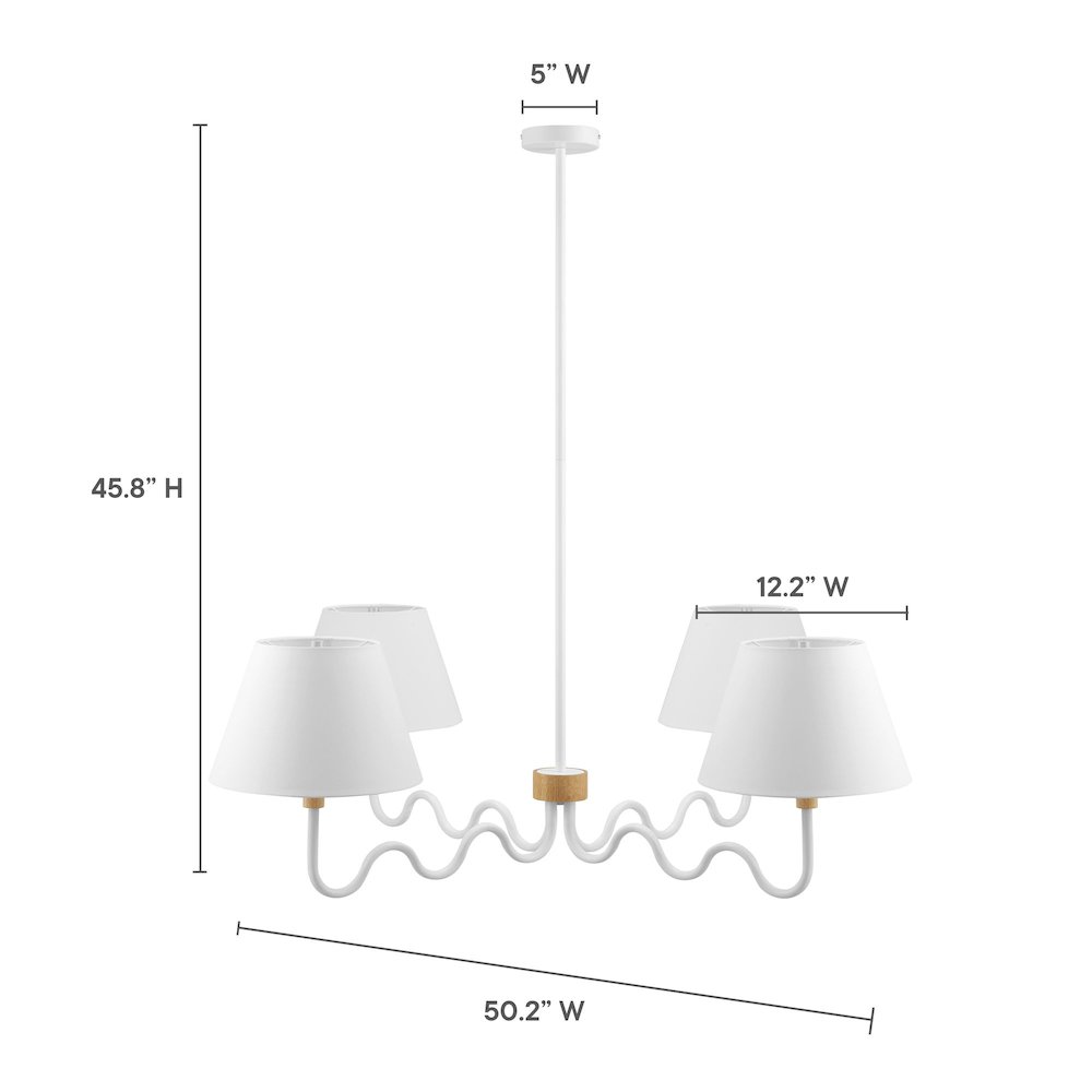 Sunlit Squiggle 4-Arm Pendant Light. Picture 4