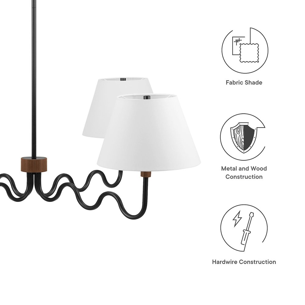 Sunlit Squiggle 4-Arm Pendant Light. Picture 3