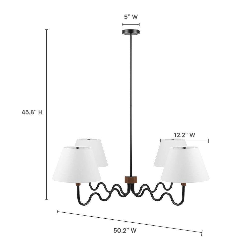 Sunlit Squiggle 4-Arm Pendant Light. Picture 2