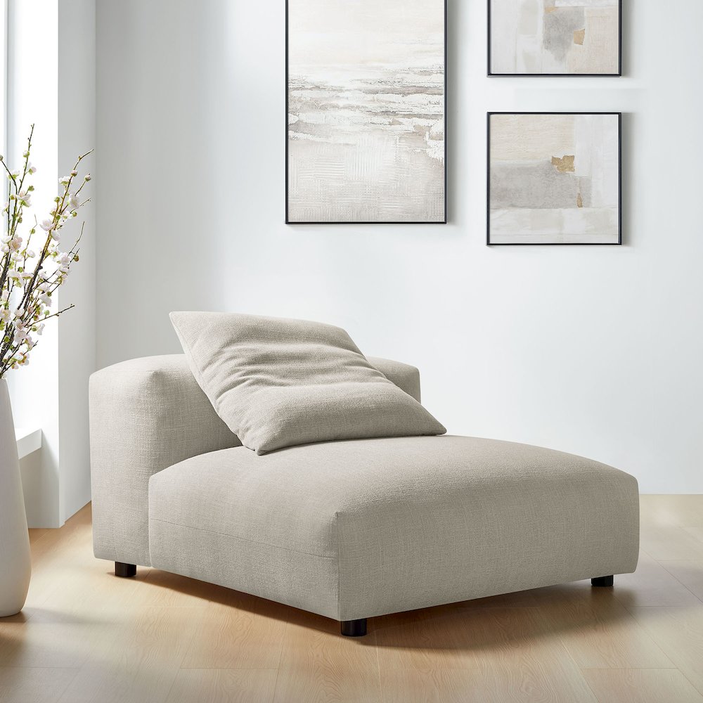 Solace Modular Upholstered Fabric Armless Chair. Picture 8