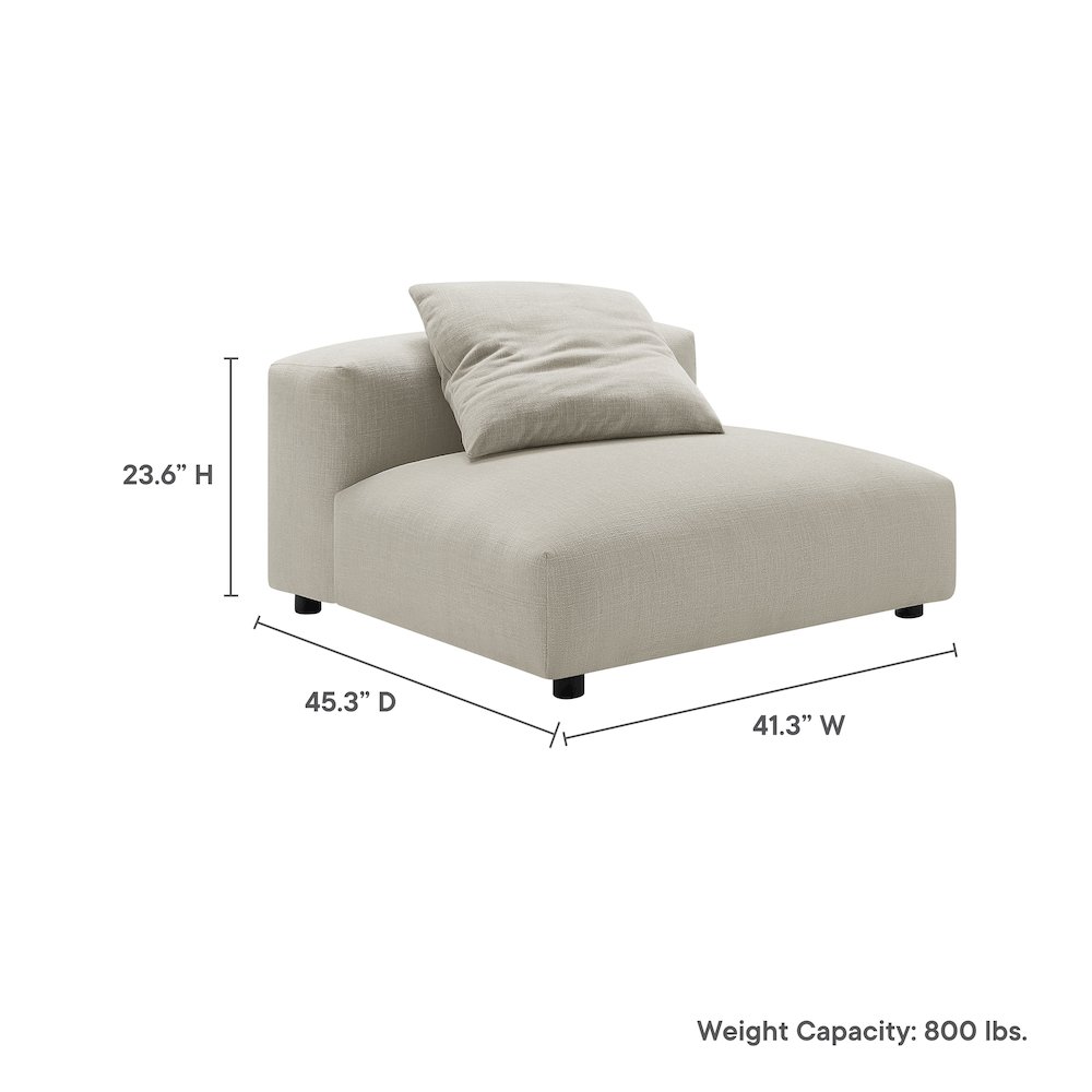 Solace Modular Upholstered Fabric Armless Chair. Picture 2