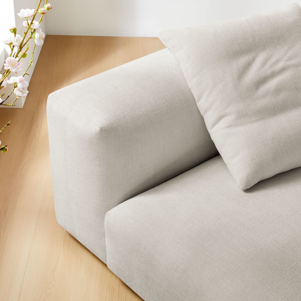 Solace Modular Upholstered Fabric Armless Chair. Picture 9