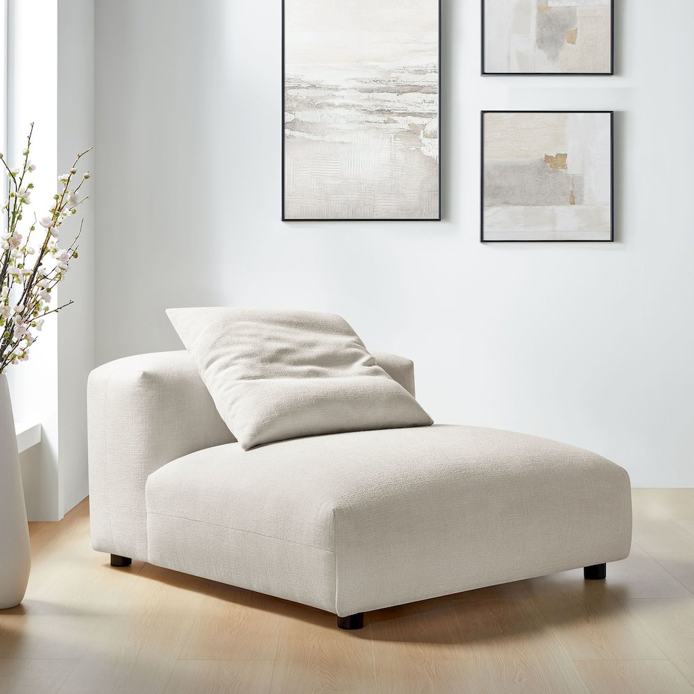 Solace Modular Upholstered Fabric Armless Chair. Picture 8
