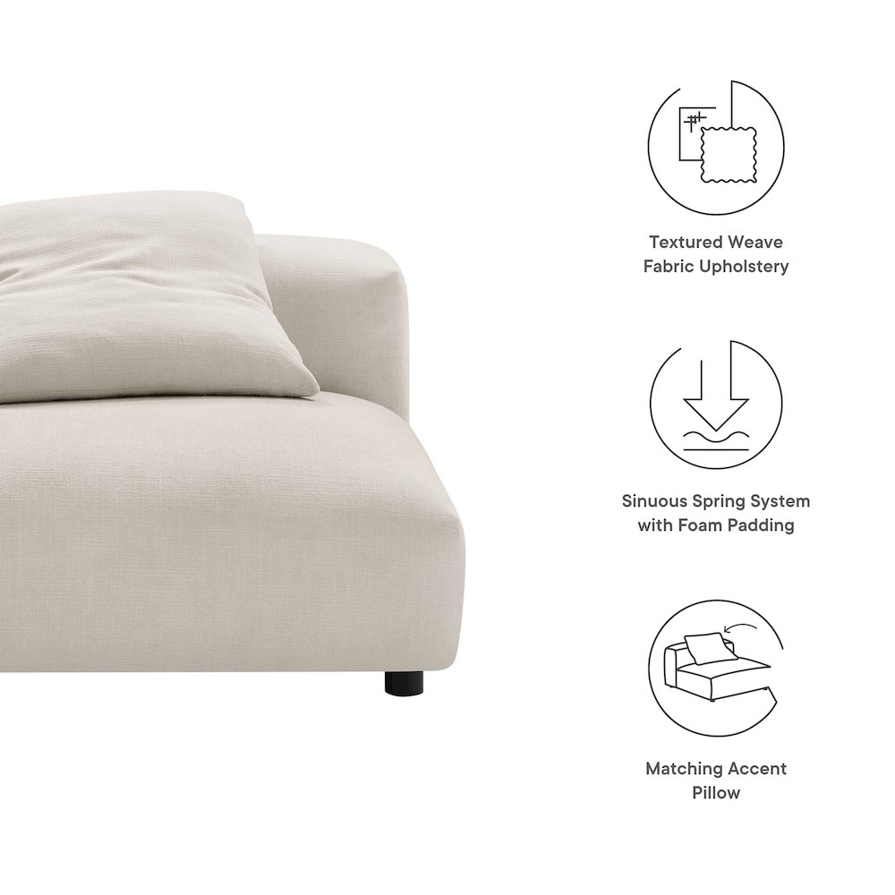 Solace Modular Upholstered Fabric Armless Chair. Picture 3
