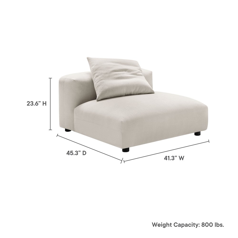 Solace Modular Upholstered Fabric Armless Chair. Picture 2