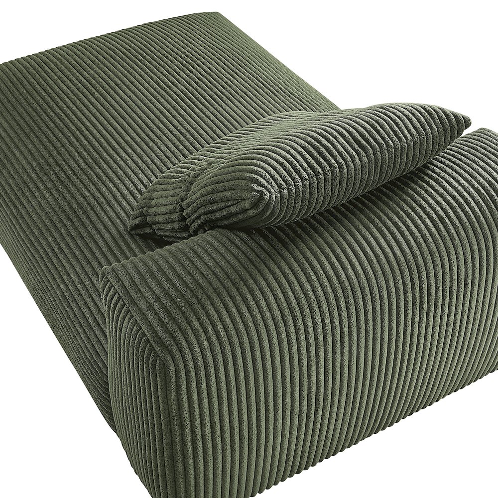 Solace Modular Corduroy Upholstered Armless Chaise Lounge. Picture 7