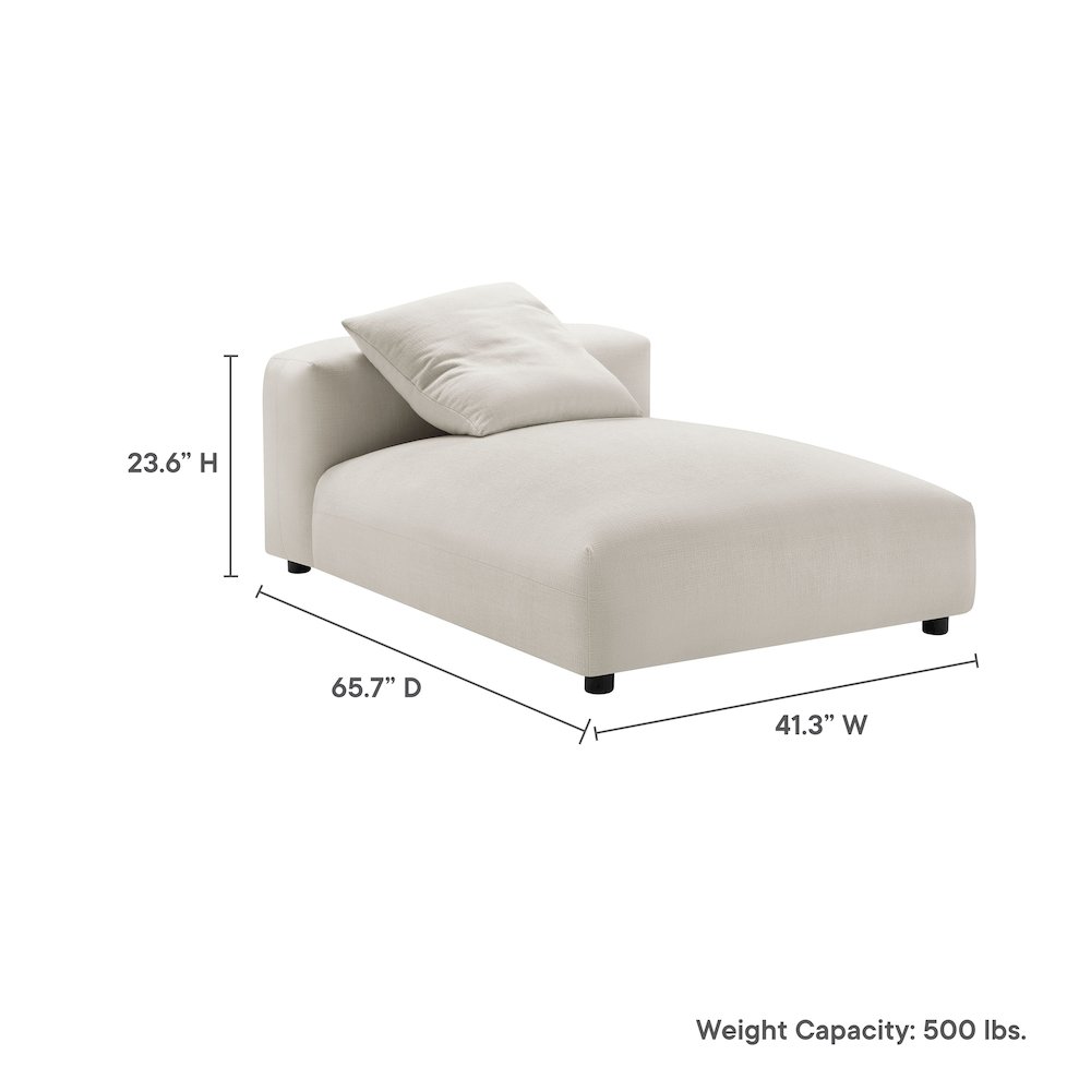 Solace Modular Upholstered Fabric Armless Chaise Lounge. Picture 2