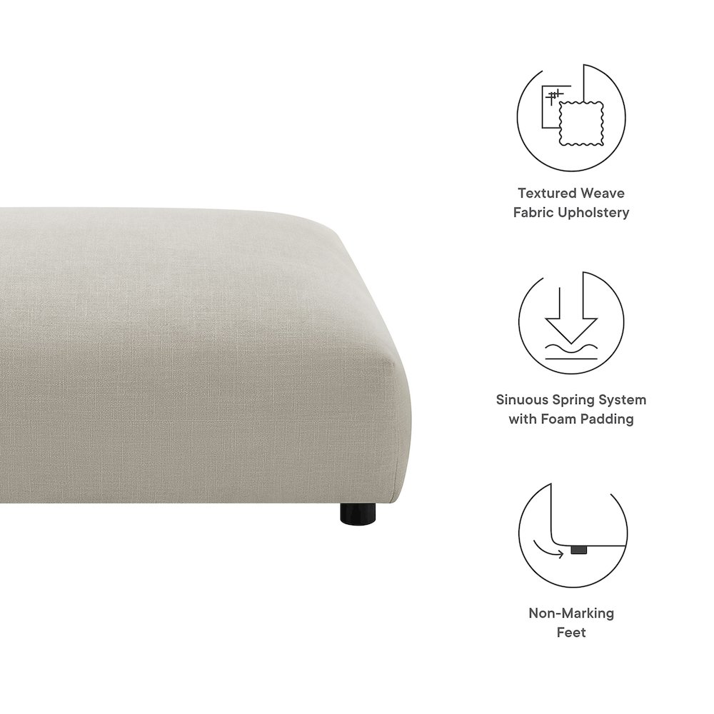 Solace Modular Upholstered Fabric Ottoman. Picture 3