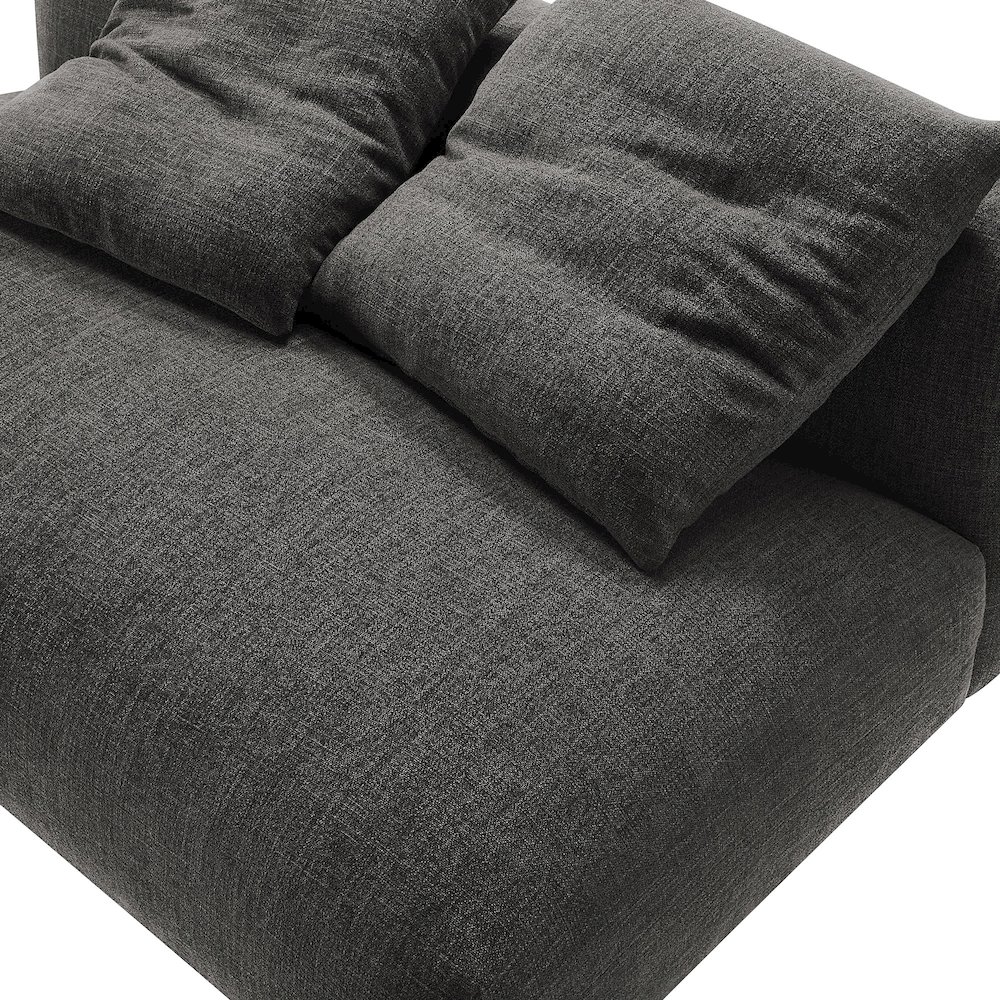 Solace Modular Upholstered Fabric Armless Loveseat. Picture 7