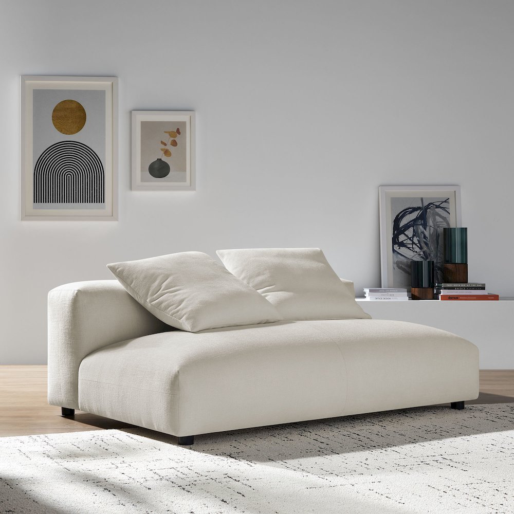 Solace Modular Upholstered Fabric Armless Loveseat. Picture 8
