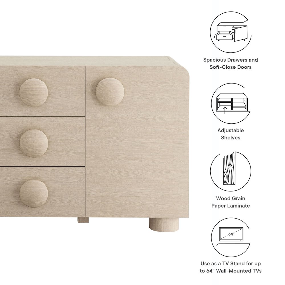 Sonnet 57" Sideboard Storage Cabinet. Picture 3