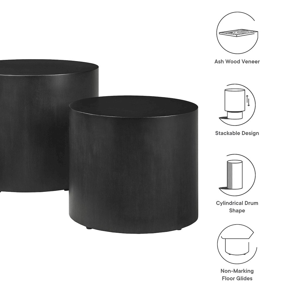 Amani Round Nesting Coffee Tables Set of 2. Picture 3