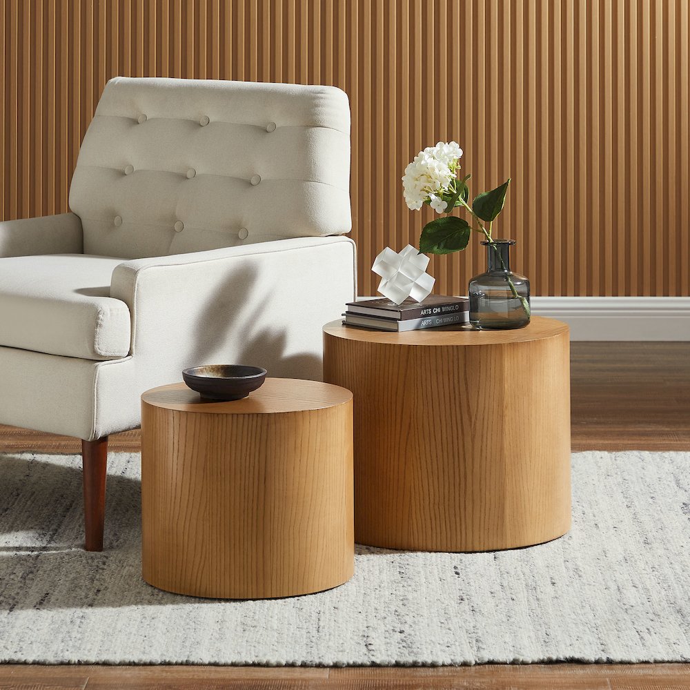Amani Round Nesting Coffee Tables Set of 2. Picture 9