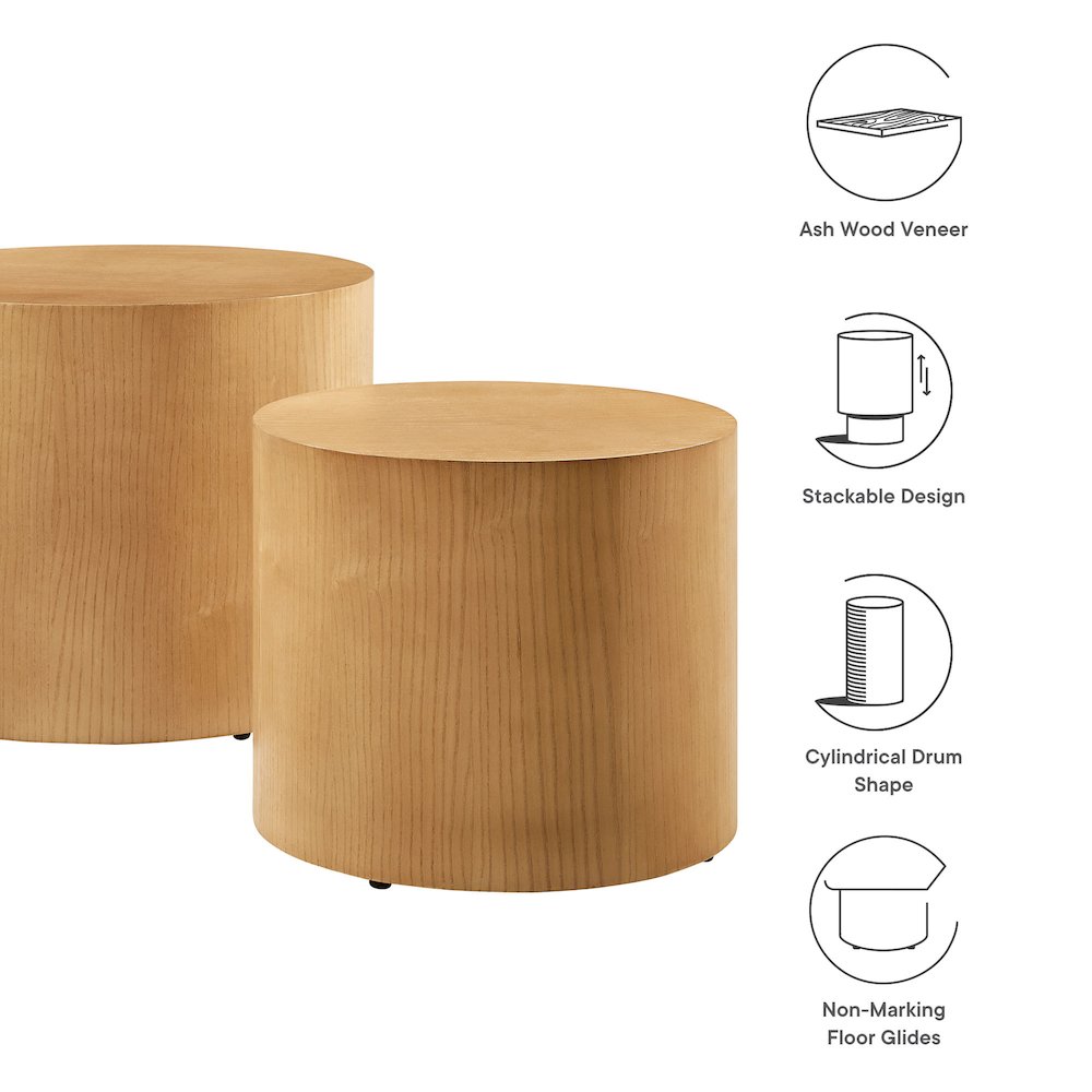 Amani Round Nesting Coffee Tables Set of 2. Picture 3
