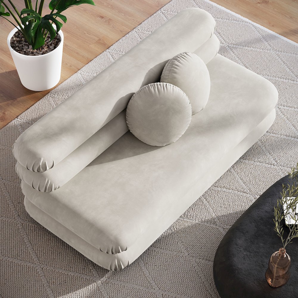 Jubilee Modular Performance Velvet Armless Loveseat. Picture 11