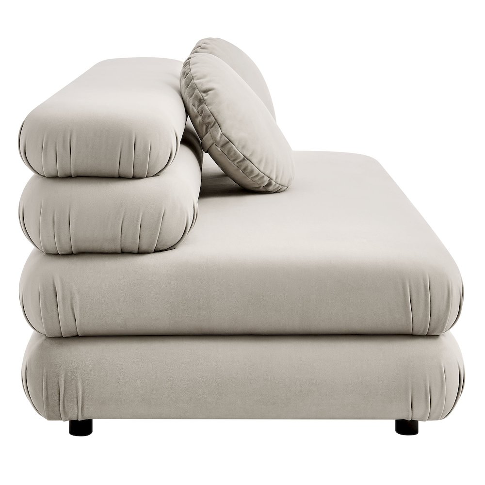 Jubilee Modular Performance Velvet Armless Loveseat. Picture 4