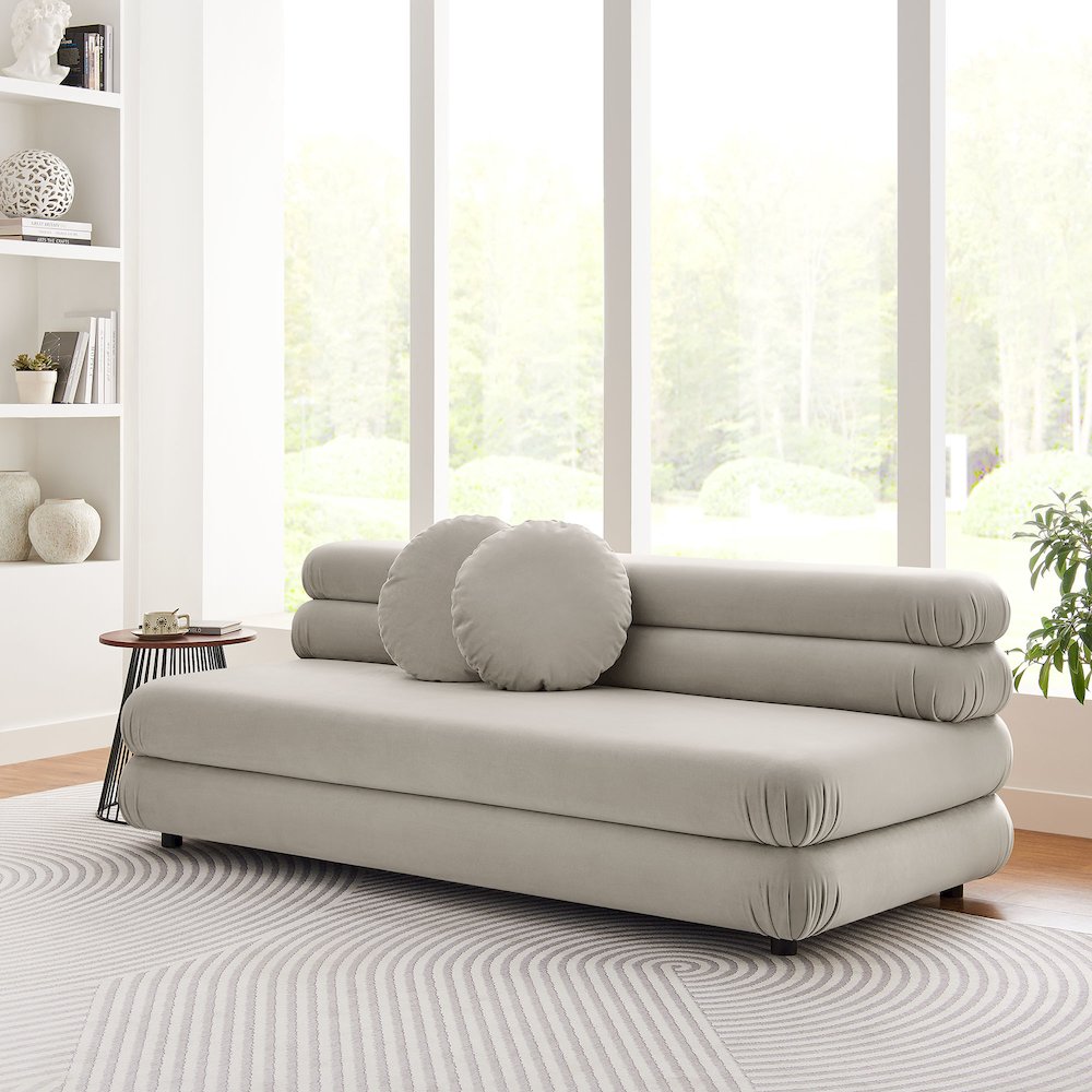 Jubilee Modular Performance Velvet Armless Loveseat. Picture 9