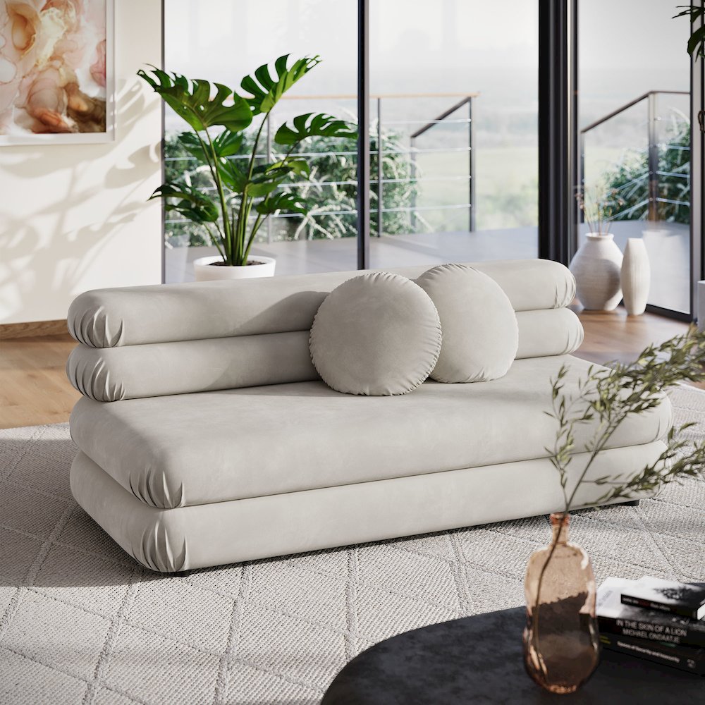 Jubilee Modular Performance Velvet Armless Loveseat. Picture 10