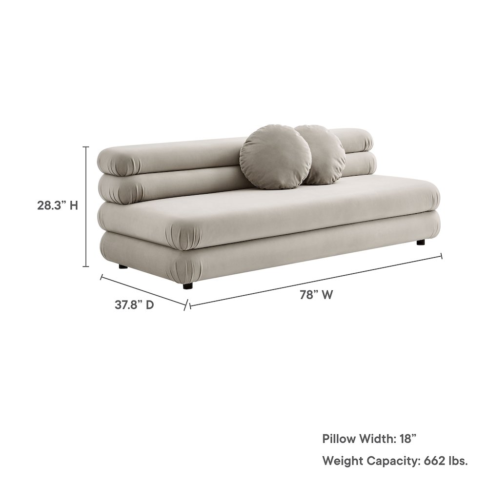 Jubilee Modular Performance Velvet Armless Loveseat. Picture 2