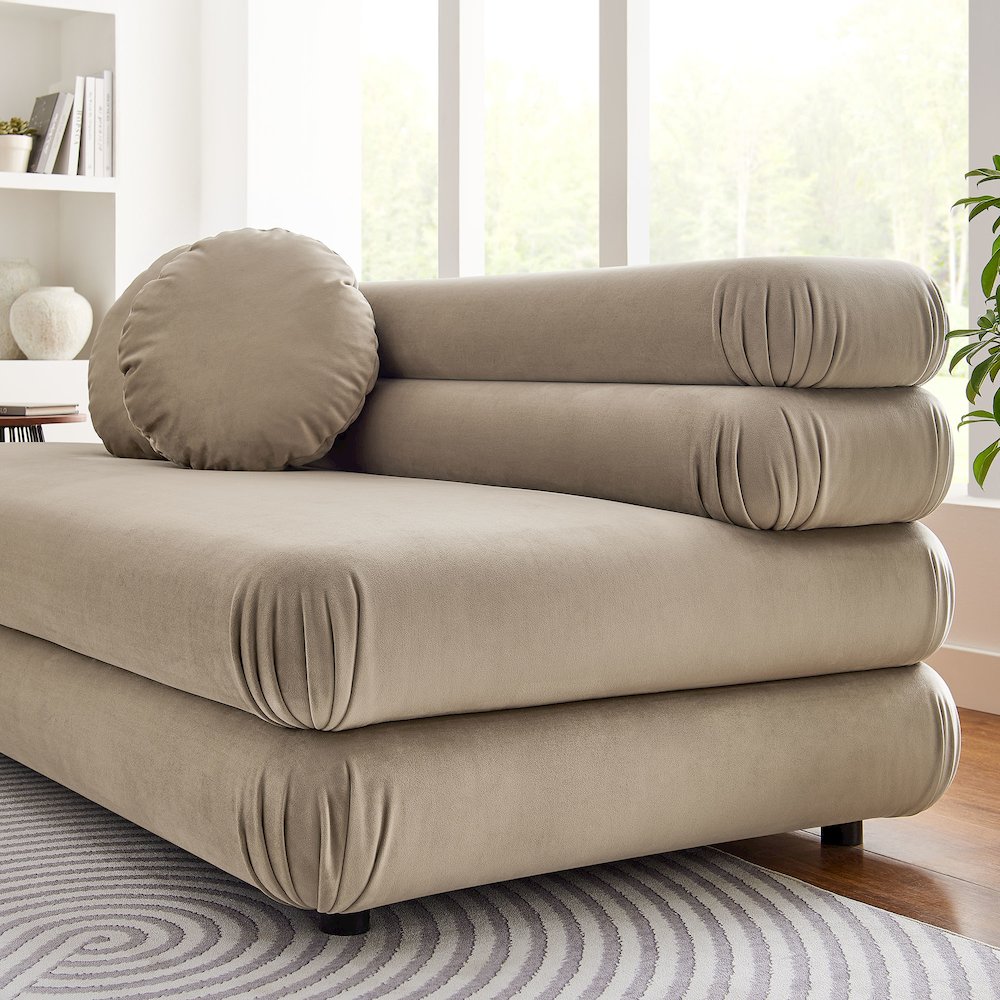Jubilee Modular Performance Velvet Armless Loveseat. Picture 12