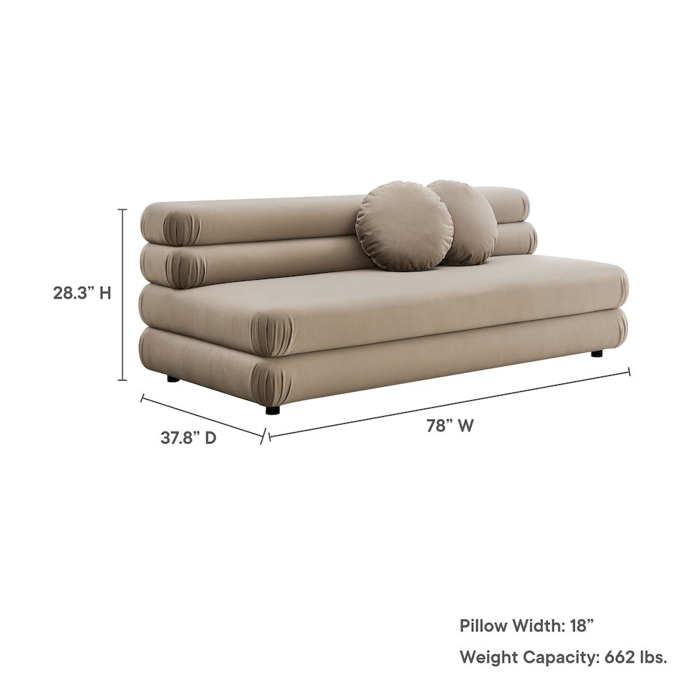 Jubilee Modular Performance Velvet Armless Loveseat. Picture 2