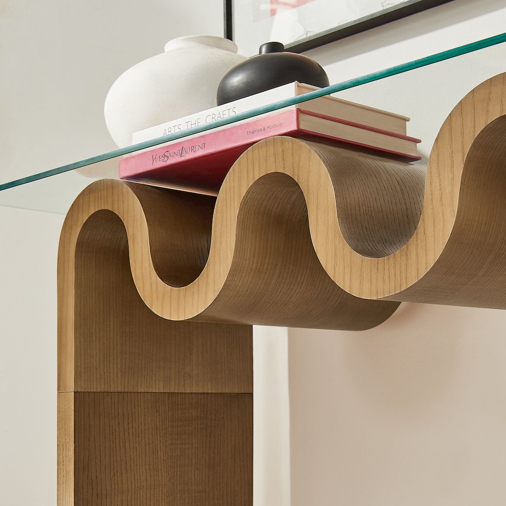 Ondine Glass Top 50" Console Table. Picture 9