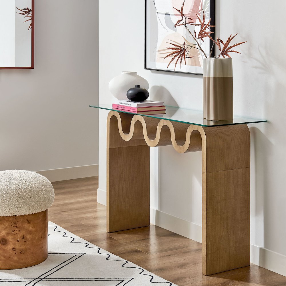 Ondine Glass Top 50" Console Table. Picture 8