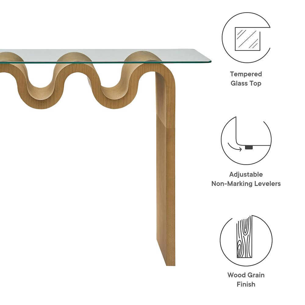 Ondine Glass Top 50" Console Table. Picture 2