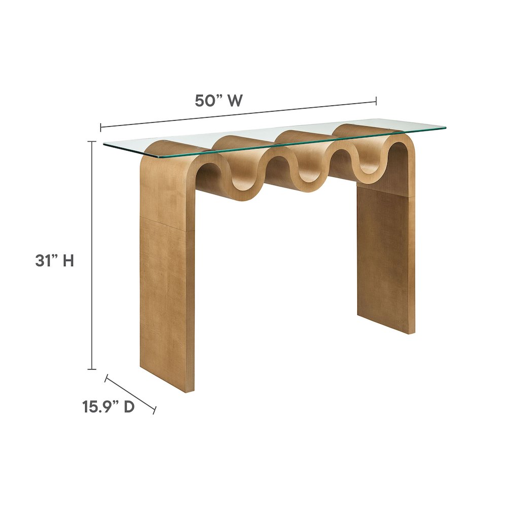 Ondine Glass Top 50" Console Table. Picture 3
