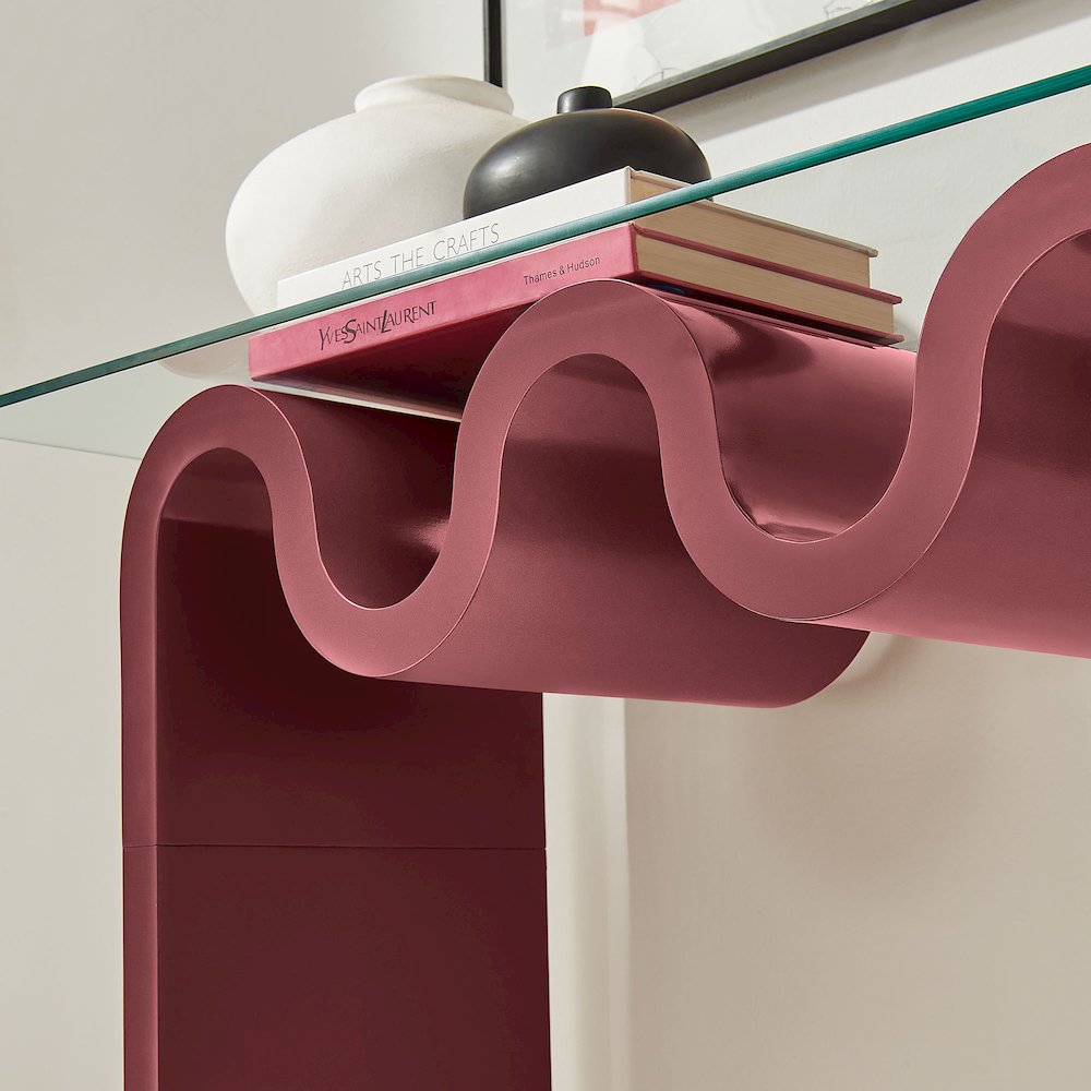 Ondine Glass Top 50" Console Table. Picture 9