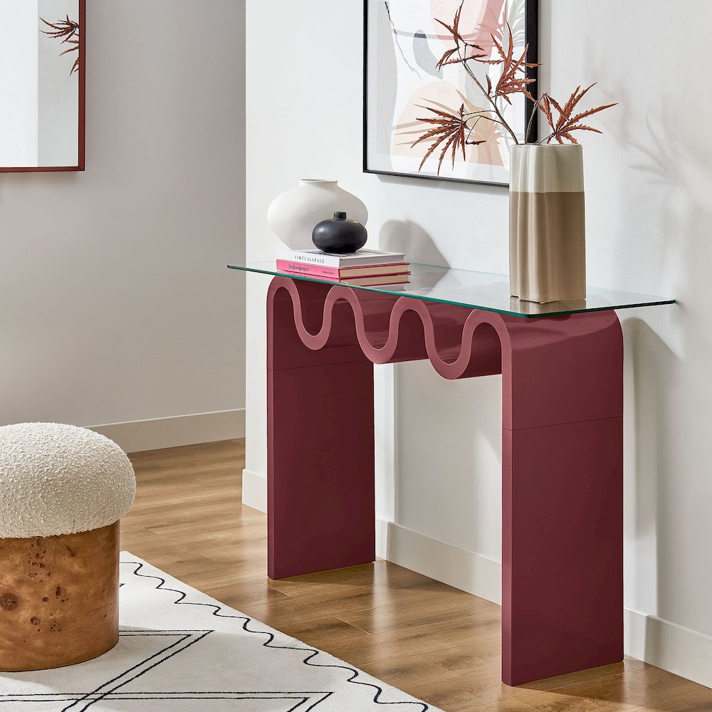 Ondine Glass Top 50" Console Table. Picture 8