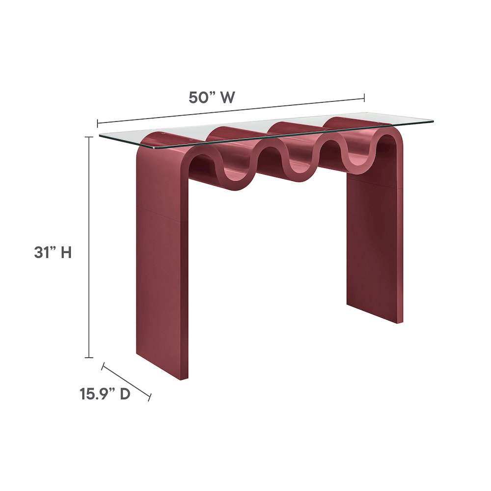 Ondine Glass Top 50" Console Table. Picture 3