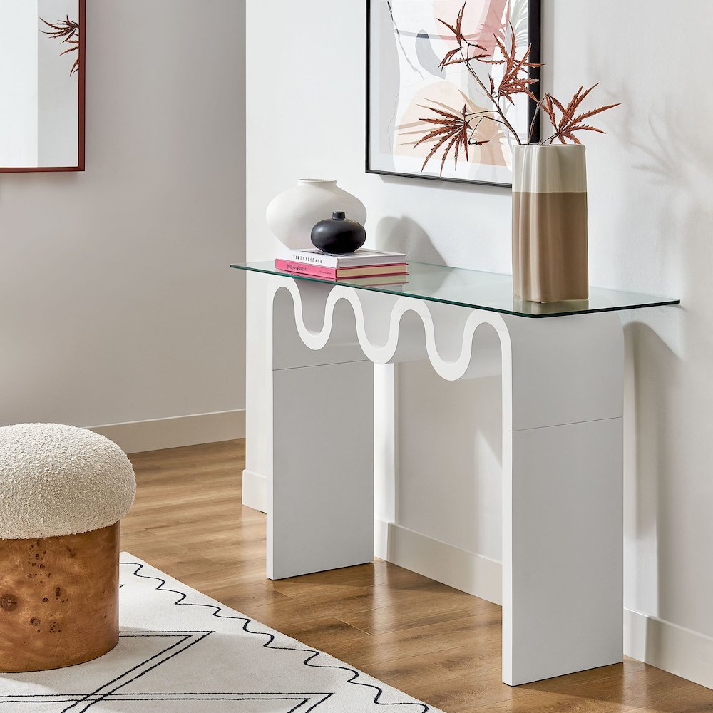 Ondine Glass Top 50" Console Table. Picture 8