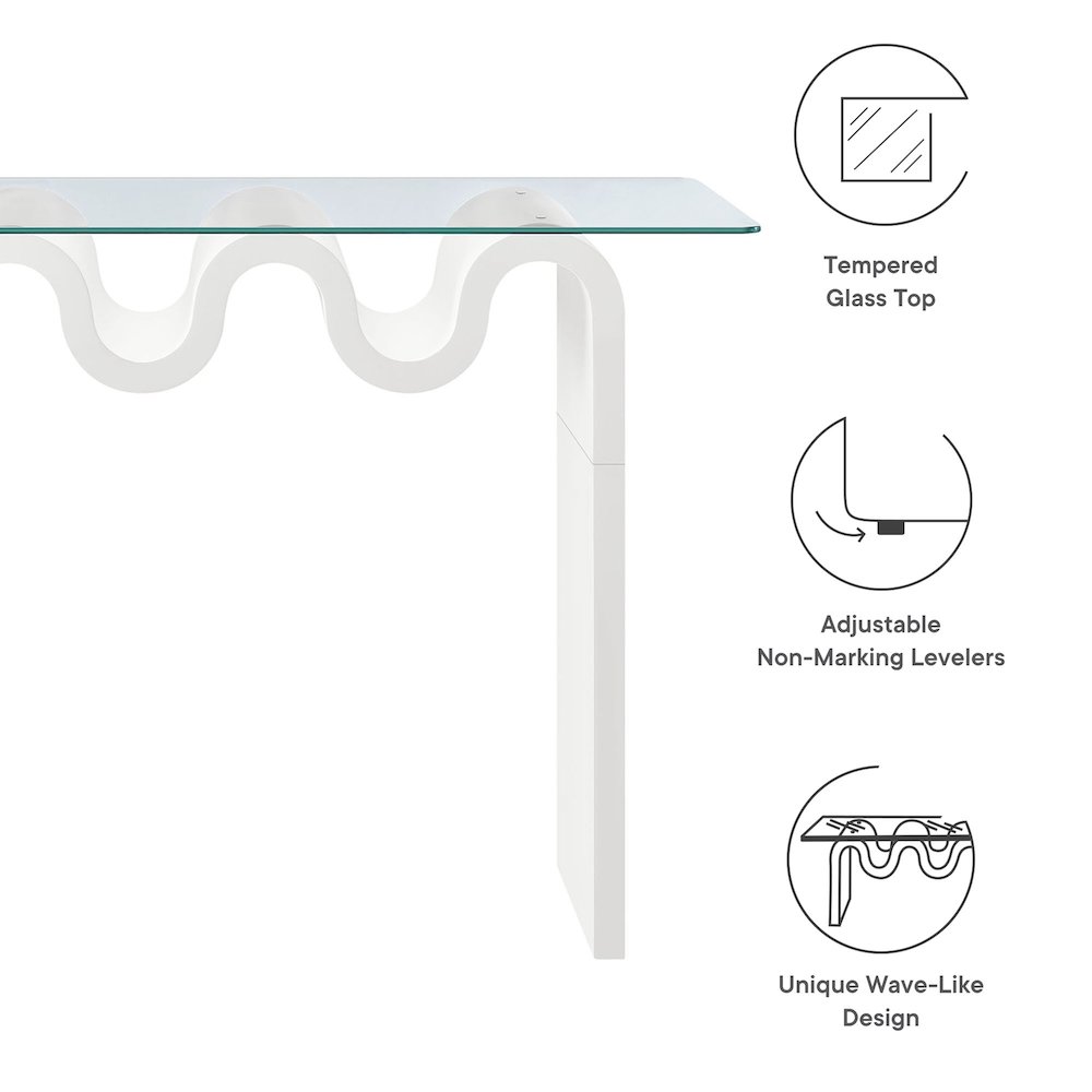 Ondine Glass Top 50" Console Table. Picture 2