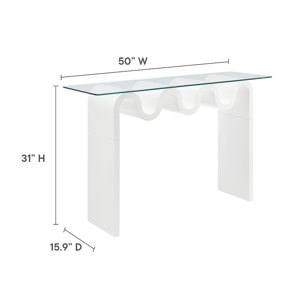 Ondine Glass Top 50" Console Table. Picture 3