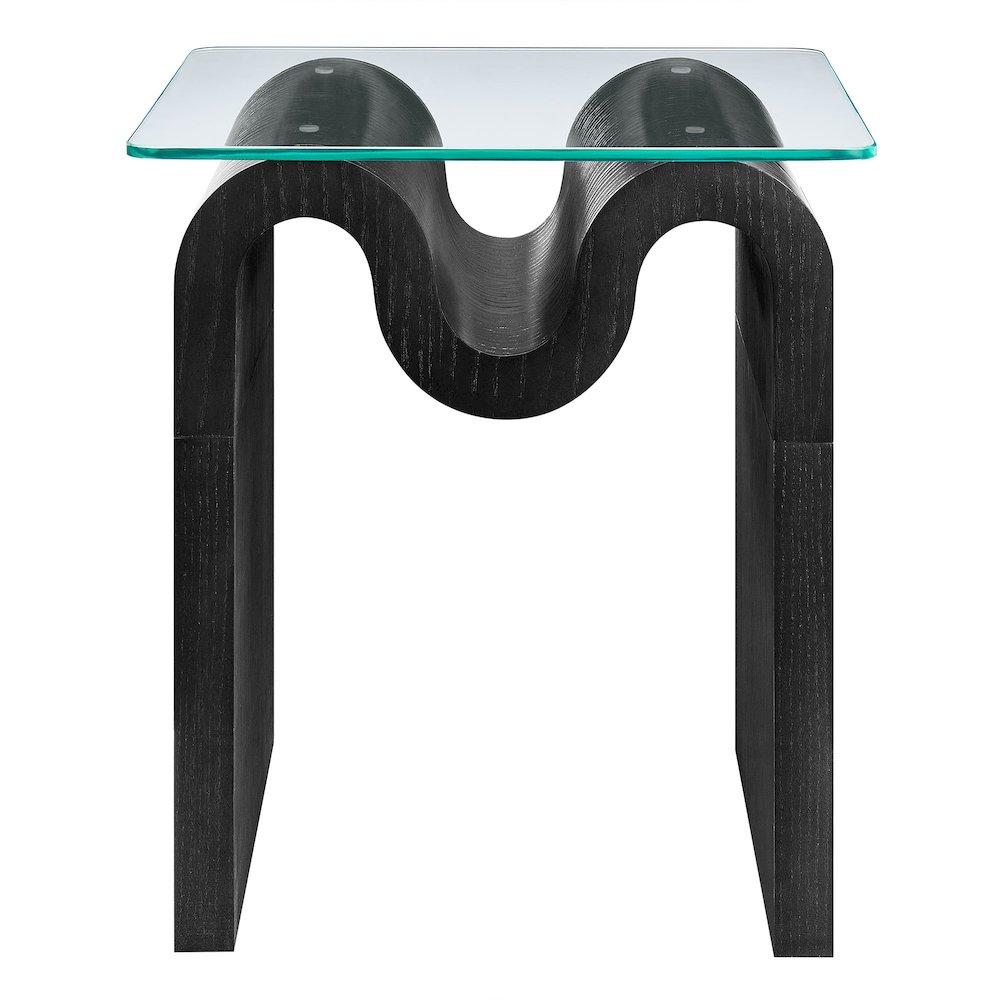 Ondine Glass Top Side Table. Picture 5